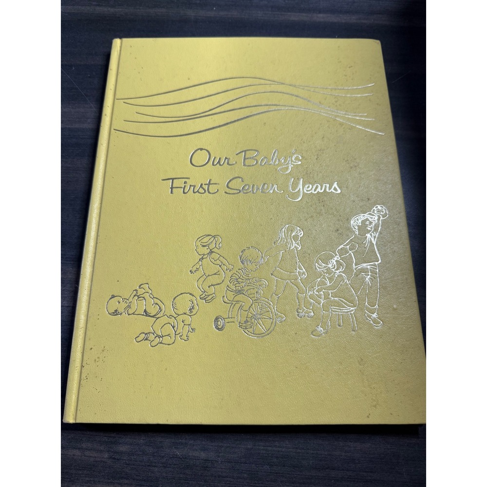 Vintage 1973 Our Babys First Seven Years Memory Book Yellow Hardcover Used